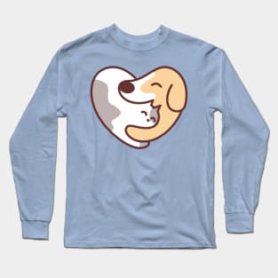 Dog Hugs A Cat Long Sleeve T-Shirt